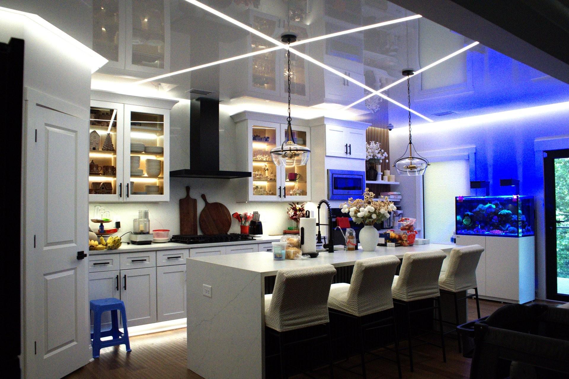 Custom starlight ceiling installation by StarlightATL in a Metro Atlanta home