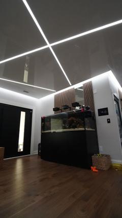 Glossy White Stretch Ceiling With LEDS