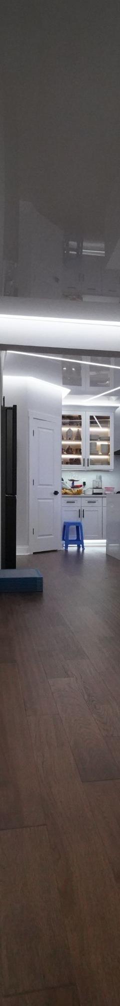 Glossy White Stretch Ceiling With LEDS
